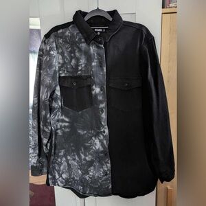 MISSGUIDED Tie Dye Splice Oversized Shirt- Size 4